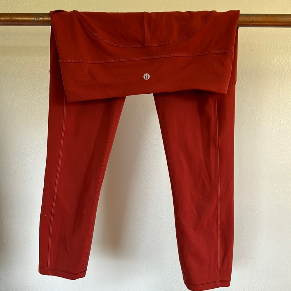 Lululemon, 23 inch length, size 8, fire brick red